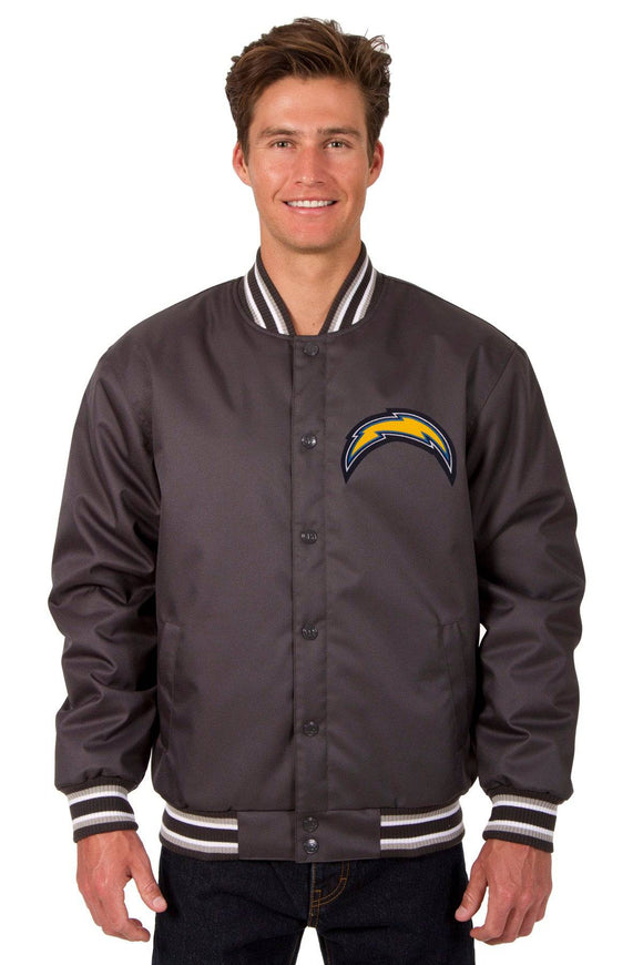 Los Angeles Chargers Poly Twill Varsity Jacket - Black