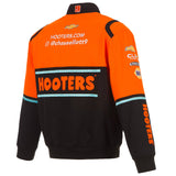 Nascar Chase Elliott JH Design Black/Orange Hooters Twill Uniform Full-Snap Jacket