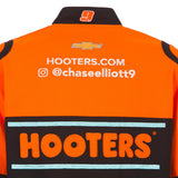 Nascar Chase Elliott JH Design Black/Orange Hooters Twill Uniform Full-Snap Jacket