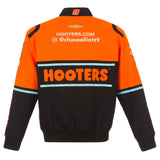 Nascar Chase Elliott JH Design Black/Orange Hooters Twill Uniform Full-Snap Jacket