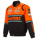 Nascar Chase Elliott JH Design Black/Orange Hooters Twill Uniform Full-Snap Jacket