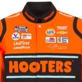 Nascar Chase Elliott JH Design Black/Orange Hooters Twill Uniform Full-Snap Jacket