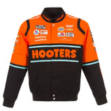 Nascar Chase Elliott JH Design Black/Orange Hooters Twill Uniform Full-Snap Jacket