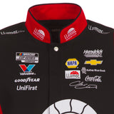 2025 Chase Elliott Llumar Black Uniform Full-Snap Jacket-Black/Red