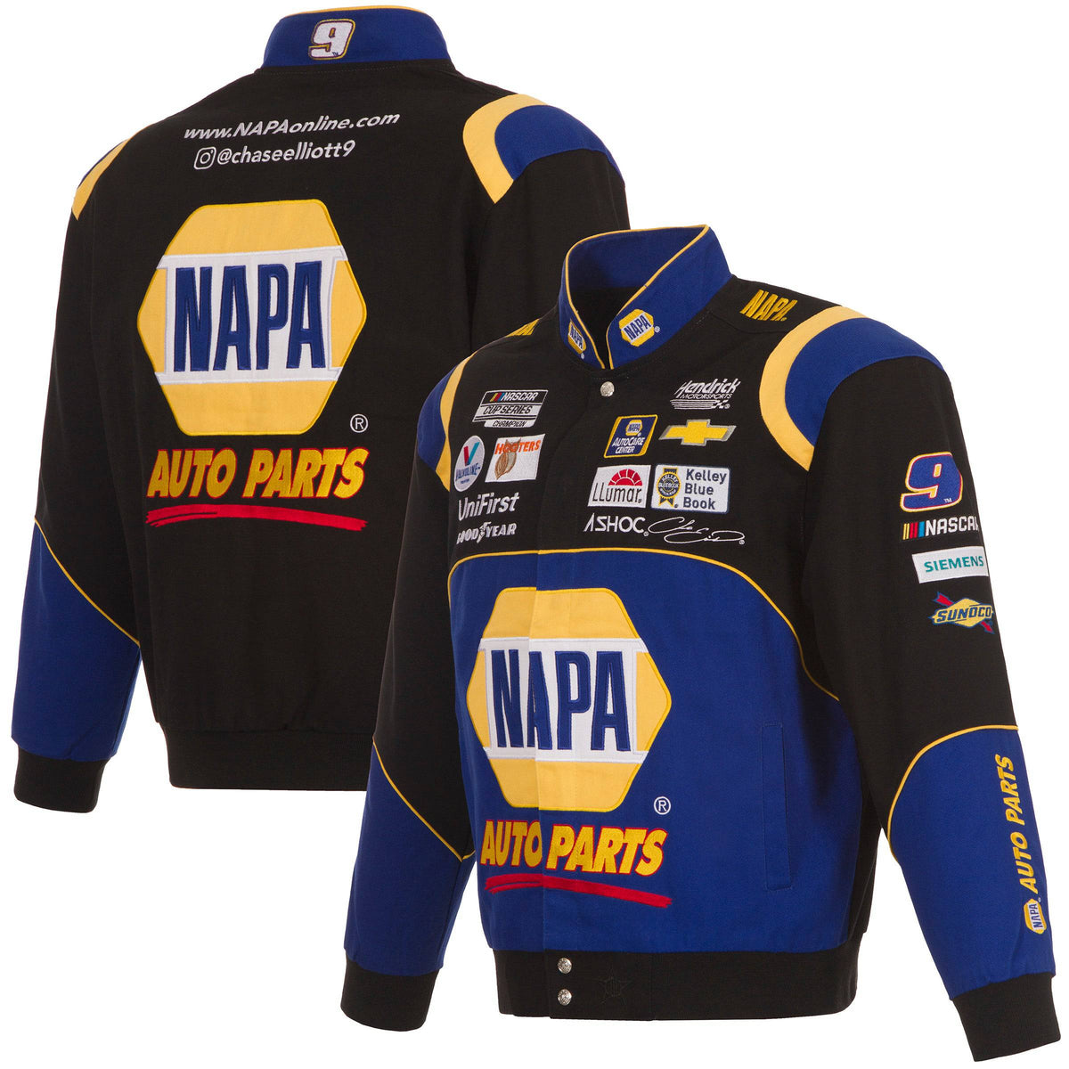 Authentic Chase Elliott JH Design Black/Royal NAPA Twill Uniform Full ...