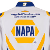 Nascar Chase Elliott JH Design White/Royal NAPA Twill Uniform Full-Snap Jacket JH Design