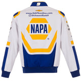 Nascar Chase Elliott JH Design White/Royal NAPA Twill Uniform Full-Snap Jacket JH Design