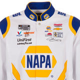 2024 Chase Elliott  JH Design NASCAR Napa White Uniform Full-Snap Jacket - J.H. Sports Jackets