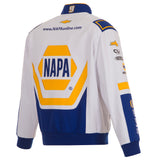 2024 Chase Elliott  JH Design NASCAR Napa White Uniform Full-Snap Jacket - J.H. Sports Jackets