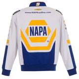 2024 Chase Elliott  JH Design NASCAR Napa White Uniform Full-Snap Jacket - J.H. Sports Jackets