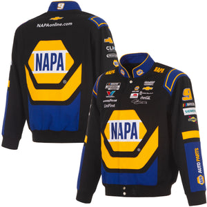 2025 Chase Elliott Napa Black Uniform Full-Snap Jacket-Black/Royal