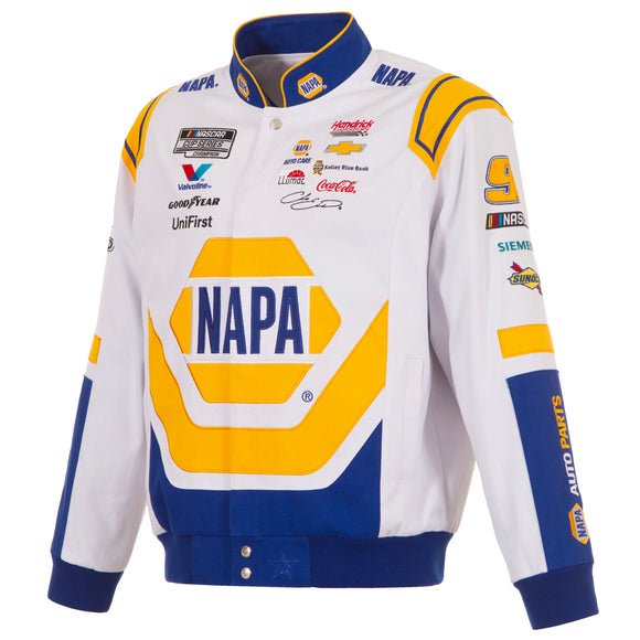 2025 Chase Elliott Napa Black Uniform Full-Snap Jacket-White/Royal