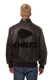 Kansas City Chiefs  JH Design Tonal All Leather Jacket - Black/Black - J.H. Sports Jackets
