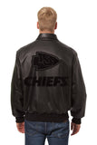 Kansas City Chiefs  JH Design Tonal All Leather Jacket - Black/Black