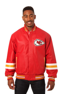 Kansas City Chiefs JH Design All Leather Jacket - Red/Yellow - J.H. Sports Jackets