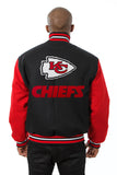 Kansas City Chiefs JH Design Wool Handmade Full-Snap Jacket - Black/Red