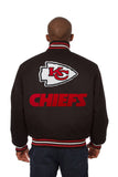 Kansas City Chiefs JH Design Wool Handmade Full-Snap Jacket - Black