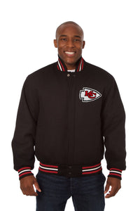 Kansas City Chiefs JH Design Wool Handmade Full-Snap Jacket - Black