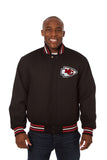 Kansas City Chiefs JH Design Wool Handmade Full-Snap Jacket - Black - J.H. Sports Jackets