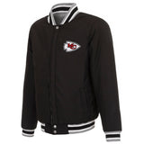 Kansas City Chiefs Two-Tone Reversible Fleece Jacket - Gray/Black