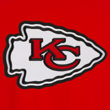 Kansas City Chiefs - JH Design Reversible Fleece Jacket with Faux Leather Sleeves - Red/White - J.H. Sports Jackets