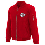 Kansas City Chiefs  JH Design Lightweight Nylon Bomber Jacket – Red