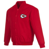 Kansas City Chiefs Poly Twill Varsity Jacket - Red