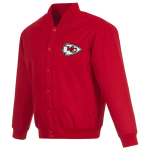 Kansas City Chiefs Poly Twill Varsity Jacket - Red