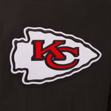 Kansas City Chiefs Wool & Leather Reversible Jacket w/ Embroidered Logos - Black