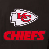 Kansas City Chiefs Wool & Leather Reversible Jacket w/ Embroidered Logos - Black