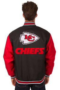 Kansas City Chiefs Poly Twill Varsity Jacket - Black/Red