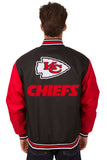 Kansas City Chiefs Poly Twill Varsity Jacket - Black/Red