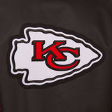 Kansas City Chiefs Poly Twill Varsity Jacket - Black/Red