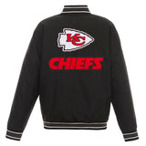 Kansas City Chiefs Poly Twill Varsity Jacket - Black