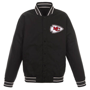 Kansas City Chiefs Poly Twill Varsity Jacket - Black