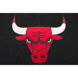 Chicago Bulls JH Design Domestic Two-Tone Wool and Leather Jacket-Black