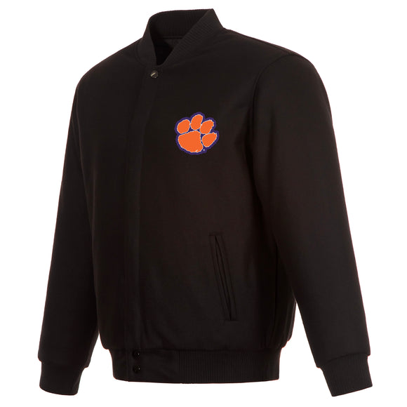 Clemson Tigers Reversible Wool Jacket - Black - J.H. Sports Jackets