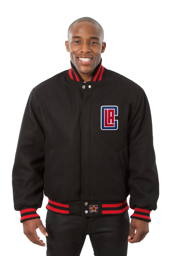 Los Angeles Clippers Handmade Domestic Wool Jacket-Black - J.H. Sports Jackets