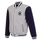 Los Angeles Clippers Two-Tone Reversible Fleece Jacket - Gray/Navy