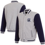 Los Angeles Clippers Two-Tone Reversible Fleece Jacket - Gray/Navy