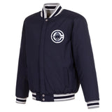 Los Angeles Clippers Two-Tone Reversible Fleece Jacket - Gray/Navy