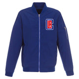 Los Angeles Clippers JH Design Lightweight Nylon Bomber Jacket – Royal