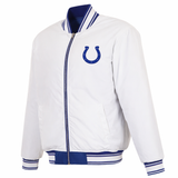 Indianapolis Colts Reversible Full-Zip Flight Jacket - J.H. Sports Jackets