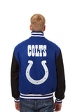 Indianapolis Colts JH Design Wool Handmade Full-Snap Jacket - Royal/Black