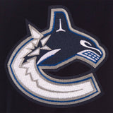 Vancouver Canucks Reversible Wool Jacket  Embroidered Logos - JH Design- Navy