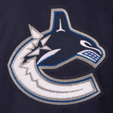 Vancouver Canucks Reversible Wool Jacket  Embroidered Logos - JH Design- Navy