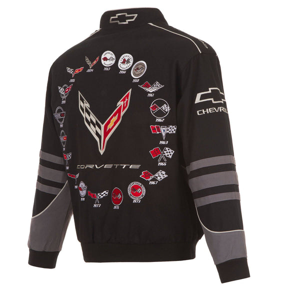 Authentic Corvette Racing Embroidered Twill  Jacket-Black-Special Edition JH Design