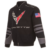 Authentic Corvette Racing Embroidered Twill  Jacket-Black-Special Edition JH Design