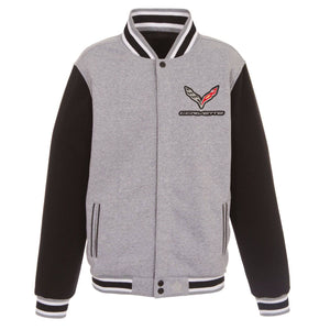 Corvette Two-Tone Reversible Fleece Jacket - Gray/Black