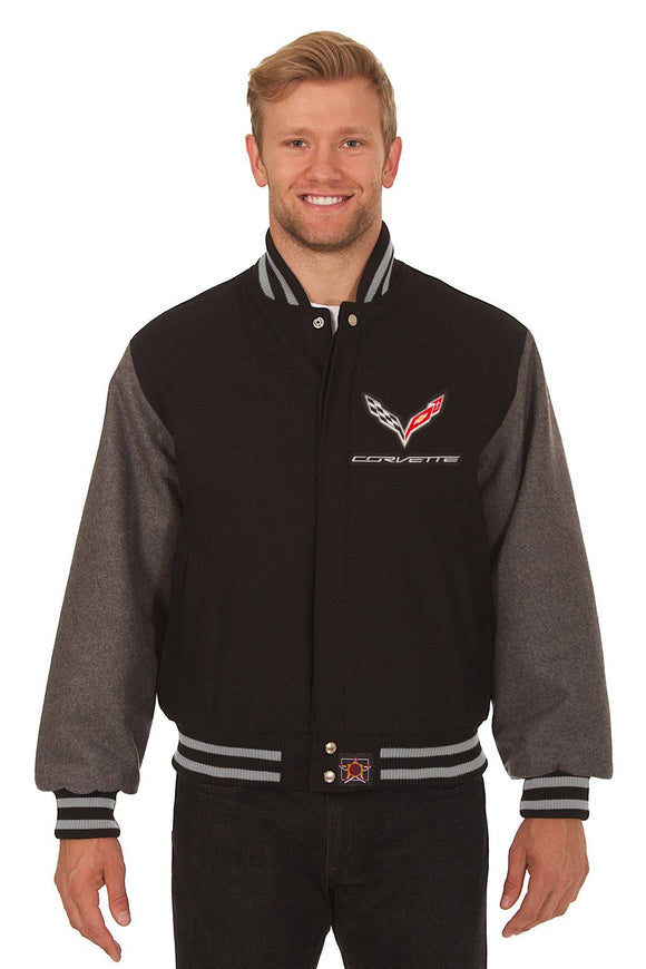 Corvette Embroidered Wool Jacket - Black/Grey